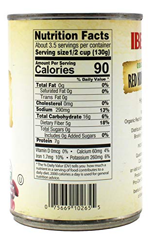 IBERIA ORGANIC RED KIDNEY BEANS, 15.5 OUNCE (PACK OF 24)