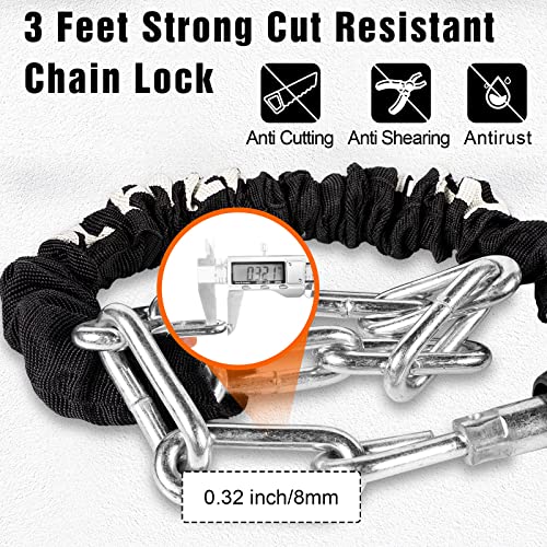 Titanker Bike Chain Lock, Security AntiTheft Bike Lock Chain Resettable Combination Bicycle