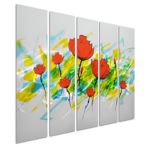 Pure Art Dance of Tulips - Flower Metal Wall Art