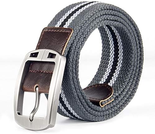 FQTLWR Outdoor Casual Braided Elastic Belt Nylon Breathable military men weaving casual youth denim gray stripes 120cm tactical belt AS-357