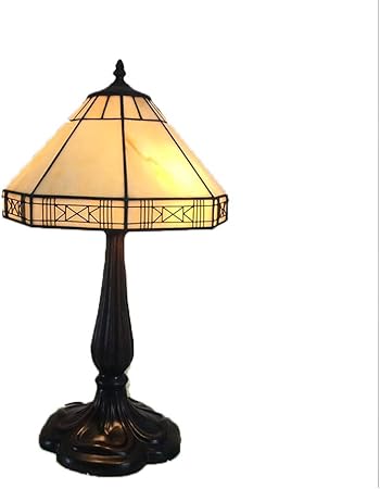 Lighting Tiffany Retro Style Table Lamp 13 Inch Wide Simple Glass Lampshade Antique Nightstand Light For Living Room Bedroom Study Desk Accent Lamp E26 E27 1 Amazon Co Uk Kitchen Home