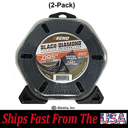 Alamia .(2-Pack) Echo Black Diamond .095# 330095071, Commercial Trimmer Line 1-Lbs. Spool 253 Feet