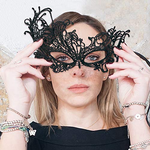 VGOODALL 12 STK. Venezianische Maske, Damen Spitze Augenmaske Geheimnisvolle Lace Maske für Halloween Party
