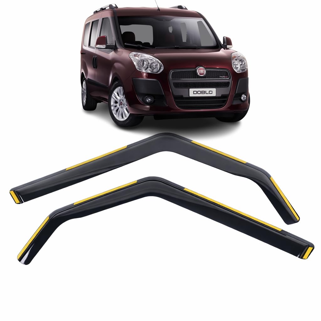 Set Of 2 Wind Deflectors For FIAT DOBLO 2010 2011 2012 2013 2014 2015 2016 2017 2018 2019 2020 2021 Fits VAUXHALL COMBO 2012 to 2018 Models ACRYLIC GLASS Side Visors Window Reflectors.