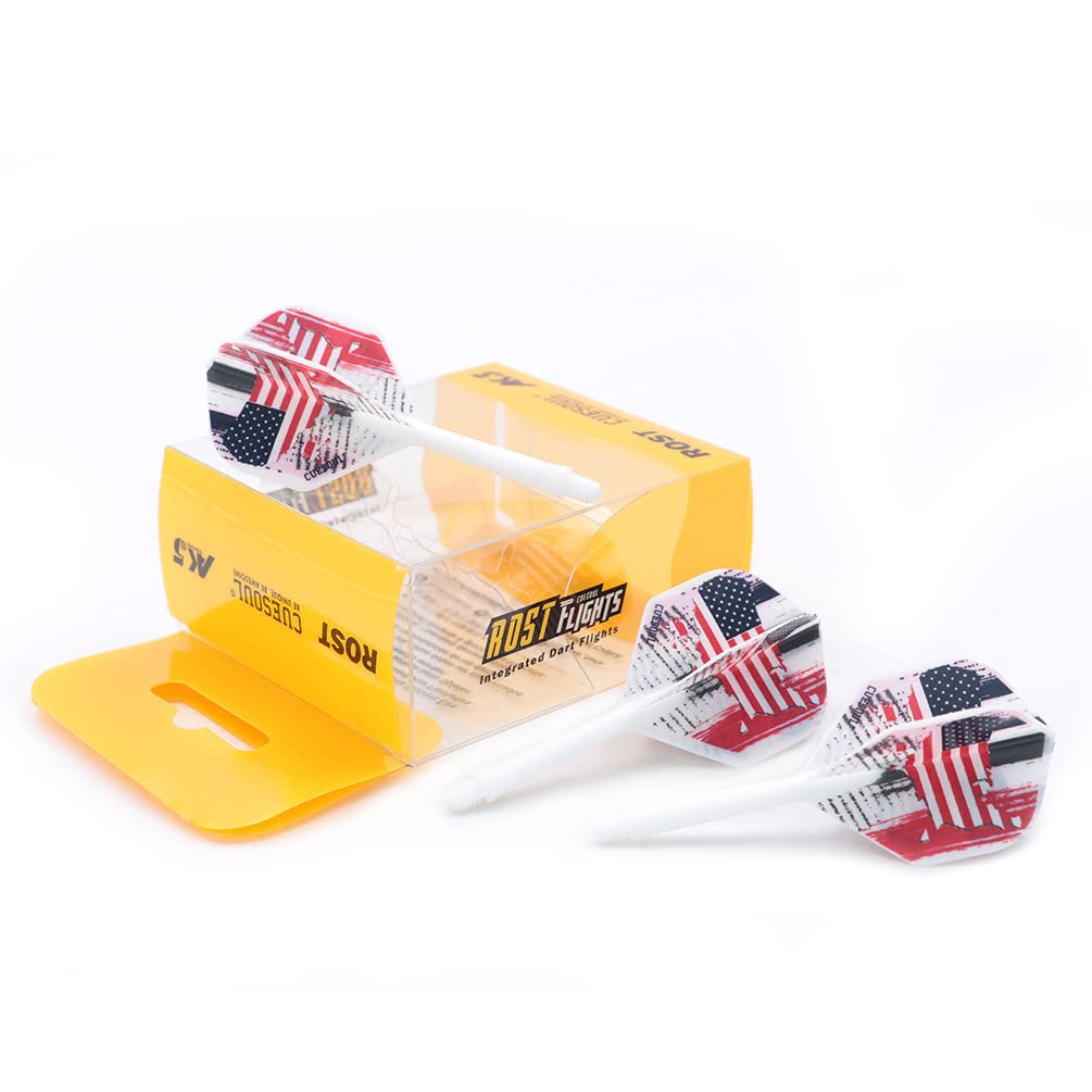CUESOUL ROST Integrated Dart Shaft and Flights Medium,Standard Shape with exquisite pattern,Set of 3 pcs