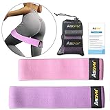 Asgym Booty Resistance Bands for Legs and Butt, Non-Slip Thick Elastic Band Exercise, Heavy Fabric Fitness Loop Circle Workout for Women Men, Activate Glutes | Thighs Hip Bands Set of 2