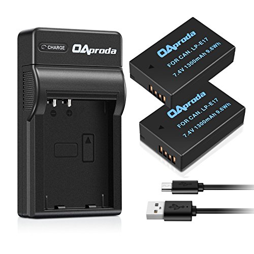 OAproda 2 Pack LP-E17 Battery (New Upgraded) and Rapid USB Charger for Canon EOS Rebel l SL2, T6i, T6s, T7i, 200D, 750D, 760D, 8000D, 77D, 800D, KISS X8i, M3, M5, M6 Digital SLR Camera