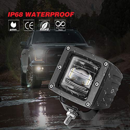 LED Pod Lights, Auto Power Plus 2pcs 3" SAE LED Fog Lights OSRAM Off Road Driving Lights Waterproof LED Cubes Square LED Work Light For Truck Jeep Motorcycle ATV UTV Boat