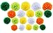 Orange Green DIY Tissue Paper Pom Poms Flowers Party Decorations Backdrop, 20 pcs