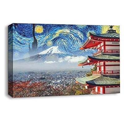 Van Gogh Starry Night Painting Artwork for Home...
