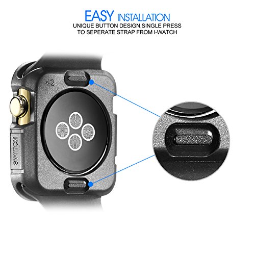 Apple Watch Case, New Trent TPU Cases for Apple Watch/Watch Sport/Watch Edition 2015 Release 42 mm