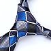 HISDERN Ties for Men Blue Plaid Tie and Pocket Square Set Classic Woven Mens Extra Long Neckties Handkerchief Formal Silk Checkered Necktie for Working or Business