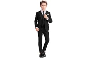 YAVAKOOR Boys Suits 5 Piece Slim Fit Suit for Kids Formal Ring Bearer Suits