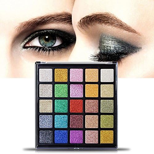 SUNTIRC 25 Colors Highly Pigmented Rainbow Diamond Glitter Eyeshadow Palette