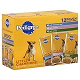 Pedigree Little Champions Food for Small Dogs Chicken, Beef, Turkey Variety Pack (12 5.3 Oz. Foil Pouches)