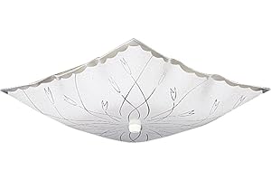 Progress Lighting P4962-30 Traditional Two Light Close-to-Ceiling from Square Glass Collection in White Finish, 12-Inch Diameter x 5-1/2-Inch Height