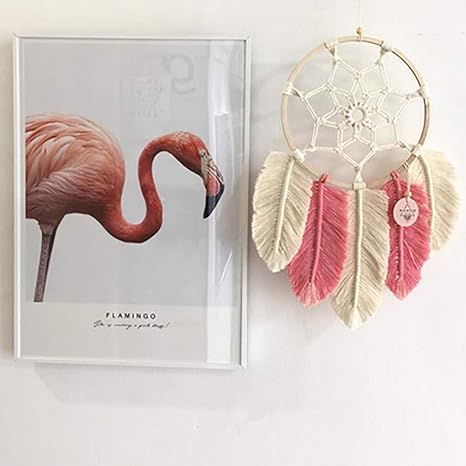 Ld Products Pluma Mini Atrapasuenos Hecho A Mano Tejido Tapiz De