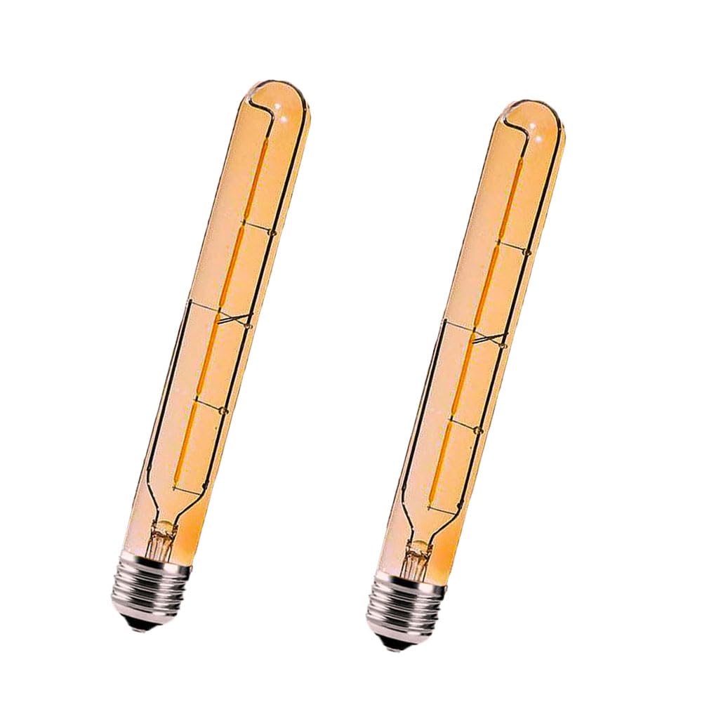 Pack of 2 E27 T30-225 LED Edison Vintage Filament Bulbs 4W(40W Halogen Bulb Equivalent) E27 Retro Tuber 400LM Warm White 2700k No Dimmable