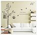 Cukudy Tall Black Tree with Birds and Birdcage Love's Secret Quote Wall Decal Sticker Decor