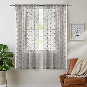 Amazon Com Dii Sheer Lace Decorative Curtain Panels For Bedroom