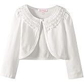Girls Shrugs Lace Bolero Long Sleeve Cardigan Party Church Dress Cover Up