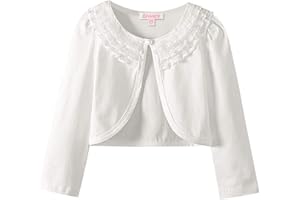 QPANCY Girls Shrugs Lace Bolero Long Sleeve Cardigan Party Church Dress Cover Up