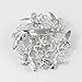 EVER FAITH Austrian Crystal Bridal Heart Flower Filigree Brooch Clear Silver-Tone