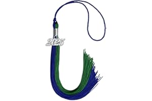 Endea Graduation Double Color Tassel with Silver Date Drop (Royal Blue/Green, 2025)
