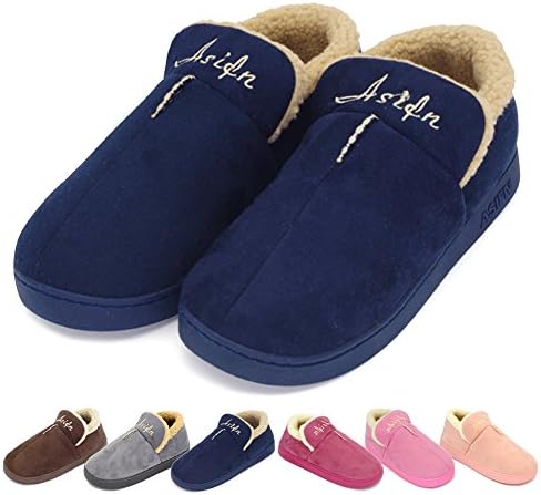 Winter Home Men House Slippers Shoes Plush Anti-Slip Cotton Indoor Booties for Bedroom Office Gift