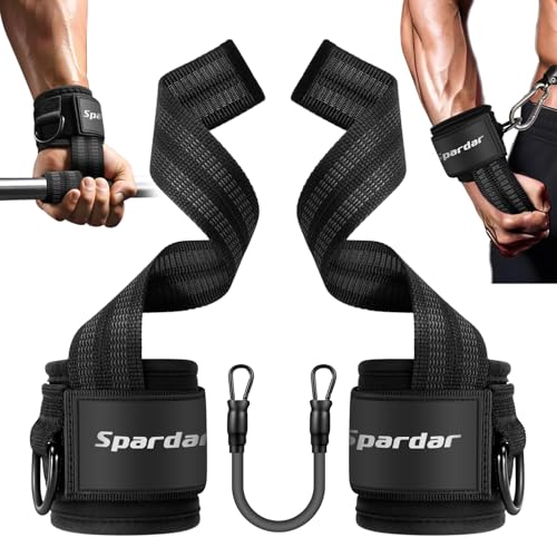 Straps para Gym,Correas de Levantamiento de Pesas Con Anillo en D con Puño,Proporciona Soporte para La Muñeca,Mejorar La Fuerza de Agarre,Ideal para Levantamiento de Pesas y Máquinas de Cuerda,Para Hombre y Mujer