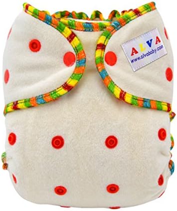 ALVA baby Night Washable Bamboo Fitted diaper sewn-in 3layer bamboo insert