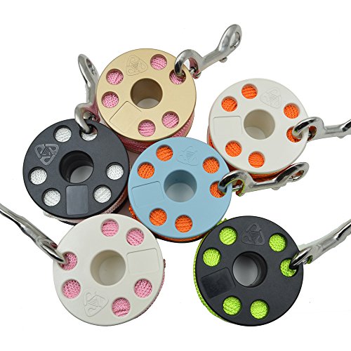 EZDIVE Finger Spool with Marine Grade Stainless Steel Double Ended Snap 6 Colors