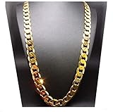 Gold chain necklace 9.1MM 24K Diamond cut Smooth Cuban Link with a. USA made (20)