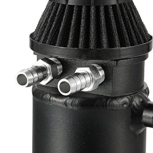 Dromedary Black Aluminum Oil Reservoir Catch Can Tank Kit Breather Filter Baffled