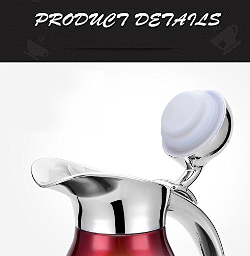 50 Oz 304 Stainless Steel Coffee Thermal Carafe, Vacuum Insulated Coffee Pot 24+ Hrs Warm/Cold Retention Hot Water Bottle Jug For Coffee Juice Milk Tea (Red)