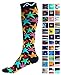 Compression Socks (1 pair) for Women & Men by A-Swift - Graduated Athletic Fit for Running, Nurses, Flight Travel, Skiing & Maternity Pregnancy - Boost Stamina & Recovery (Stars, L/XL)