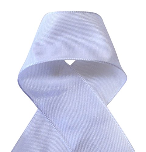 Ribbon Bazaar Wired Woven Edge Taffeta Ribbon 1 inch White 25 yards