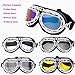 Vintage Motorcycle Goggles, Anti-UV Adjustable Motorcycle Glasses Motocross Pilot Scooter Goggles Harley for Kids, Men and Women