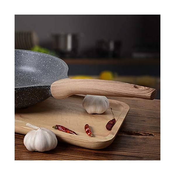 Nonstick-Frying-Pan-Skillet-20cm-Stone-Pans-Cookware-Granite-CoatingPans-Saucepans-Omelette-Skillet-Grey-8-inch ZUOFENG Non Stick Frying Pans 20cm, Non-Stick Omelette Fry Pan, Granite Frying Pan Stone Pans