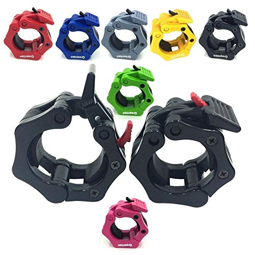 Greententljs Quick Release Barbell Clips Solid Nylon Pair of Locking Weights Collar 2" - Pro Olympic Plate Weight Bar Clip - Gym Barbell Clamp Collars Workout for Power Weightlifting Fitness Equipment
