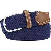 Huyfhksd Mixed Color Woven Stretch Braided Belts for Men and Women Fashion Elastic Belts