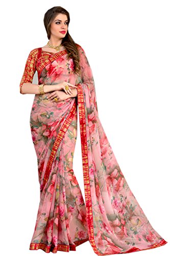 DivyaEmporio Women's Faux Georgette Saree