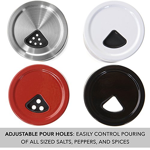 Salt & Pepper Shaker Sets And Shakers With Adjustable Pour Holes Red