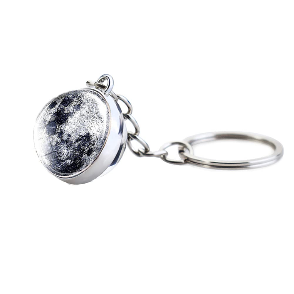 ShiQiao Spl Moon Pendant Keyring for Men Women Best Friend Birthday Gifts for Kids Boys Girls Glow in the Dark Globe Star Keychain