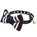 Cat Bow Tie Collar Adjustable Velvet Leather Pet Collar for Puppy