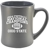 RFSJ Ohio State Buckeyes 2024 NCAA National Championship Grey Collector's 16 oz mug Deep Sandblast Etched