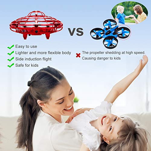 KToyoung Hand Operated Drone for Kids Adults,Flying Ball Drones Mini Drones with LED Lights,Flying Ball Toys UFO with 360° Rotating Interactive Infrared,Helicopter Ball for Boys Girls Indoor Outdoor