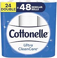 Cottonelle Ultra Cleancare Toilet Paper, 24 Double Rolls Bathroom Tissue (Equals 48 Regular Rolls)
