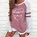 KESEE Clearance Womens Clothing☀ Fashion Ladies Long Sleeve Splice Color Blouse Patchwork Tops (S, Pink 5)