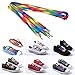 Cosmos 3 Pair 51 inches Long Neon Flat Shoe Shoelaces Shoe laces (Rainbow)